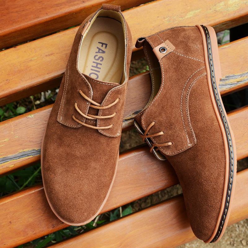 Men's Suede Lace-up Leather Shoes